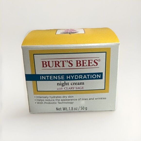 Burt’s Bees Night Cream Intense Hydration Clary Sage 1.8 oz Sealed - Picture 1 of 2